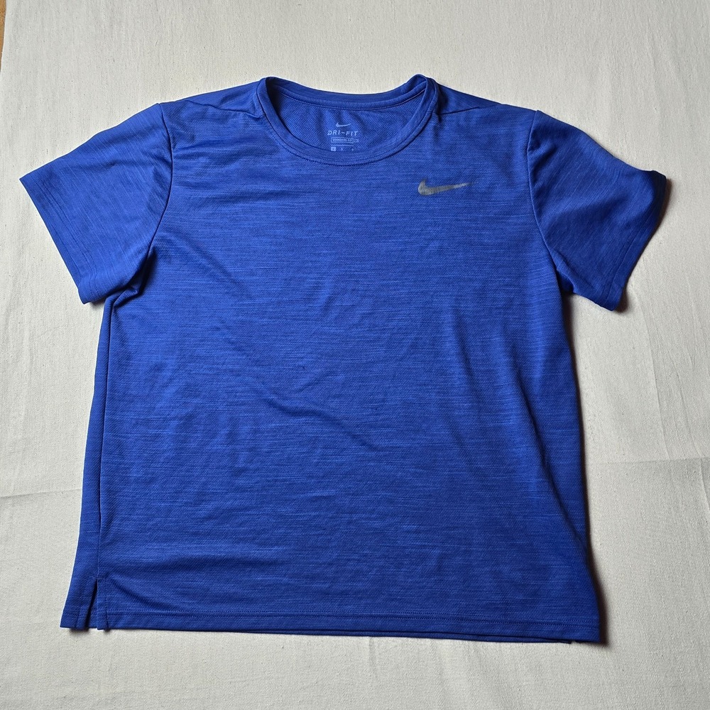 Nike Men's‎ Dri-FIT Pullover Shirt Size L Blue Short Sleeve Polyester